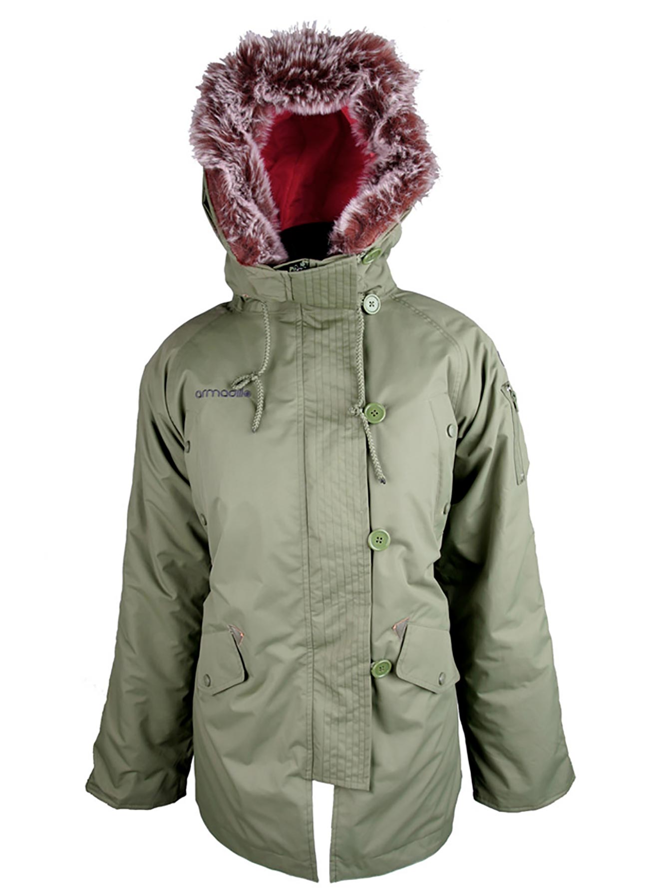 Ladies Fur Parka Jacket – women’s parka green - Fur parka - Jacket - women's jacket - Armadillo Scooterwear - d30 armour - Melbourne Scooter Warehouse