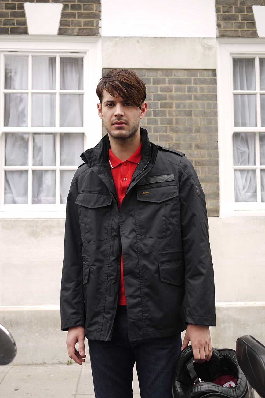 Travis B men's Jacket - black jacket - Men's jackets - scooter jacket - d30 - protection - slow fashion - Armadillo scooterwear - trench coat - men's jacket - scoota - scooter jacket