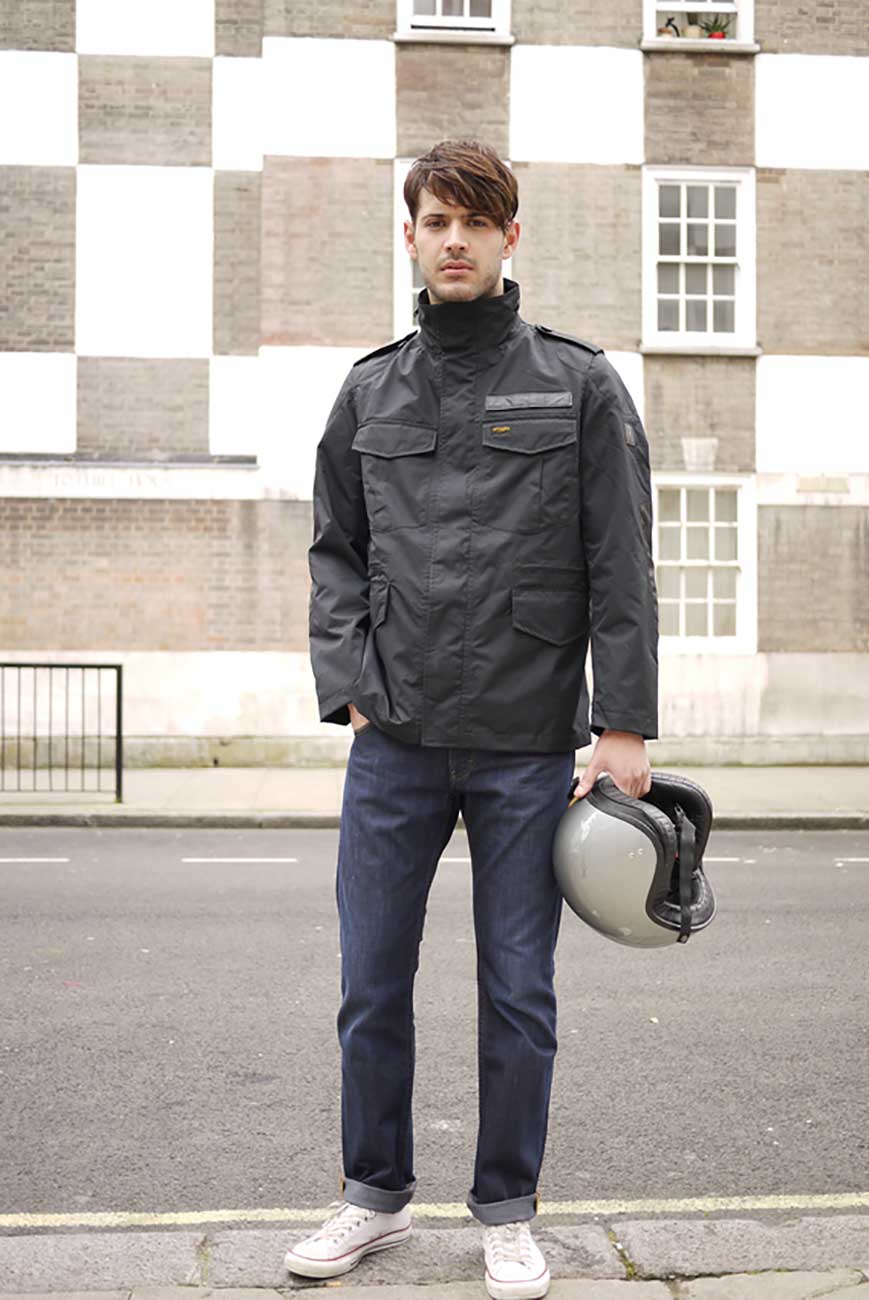 Travis B men's Jacket - black jacket - Men's jackets - scooter jacket - d30 - protection - slow fashion - Armadillo scooterwear - trench coat - men's jacket - scoota - scooter jacket